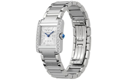 CARTIER TANK DE Quartz Movement 30m Water Resistance Women"s Watch 25.7 * 21.2mm Silver Dial