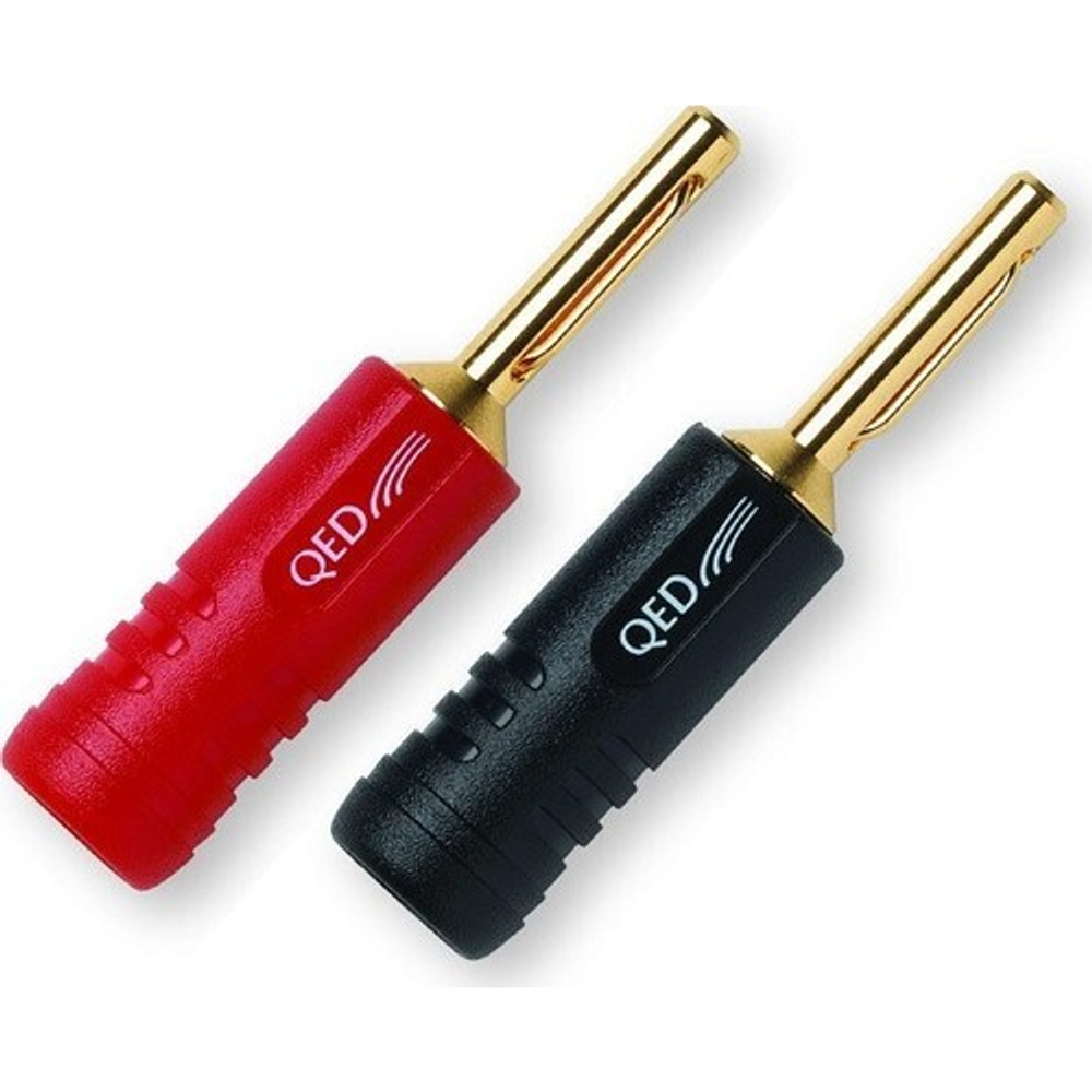 QED (QE1880) Screwloc ABS Banana 4mm 2 Red 2 Blk Plug, Разъем "Банан" 2 красных 2 черных