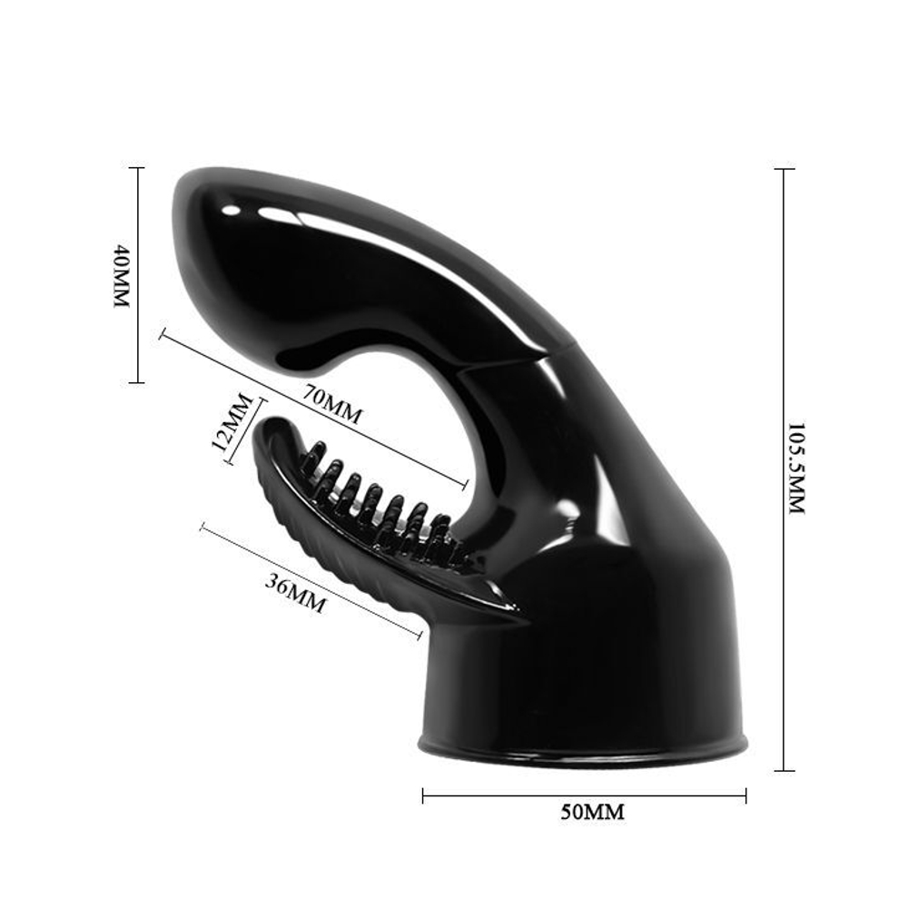 Черная насадкая для wand-вибратора - 10,5 см.