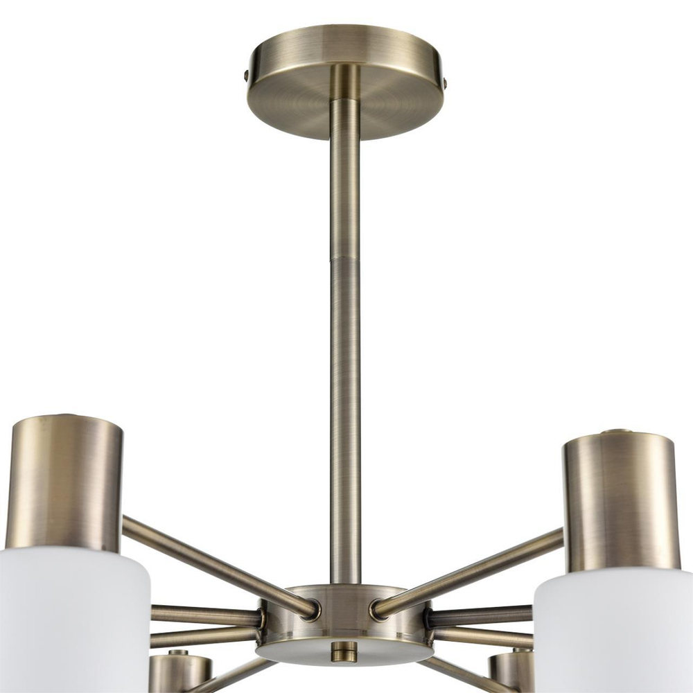 8100/8C COMFI LN25 74 бронза/белый металл/стекло Люстра потолочная Е14 8*40W 220V MAVE