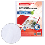 Папки-файлы перфорированные А4 BRAUBERG «EXTRA 1100», КОМПЛЕКТ 50 шт., гладкие, ПЛОТНЫЕ, 110мкм, 229674
