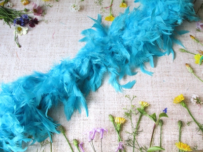 Боа куриное 78 гр, ш. 20 см, L 1,82 м, голубой