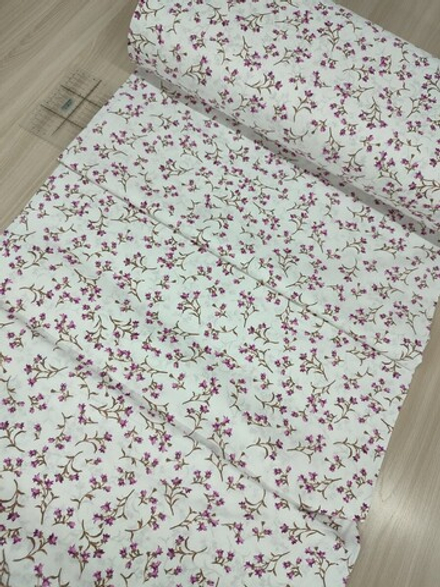 Ткань ранфорс (поплин люкс) "Колокольчик бордо"