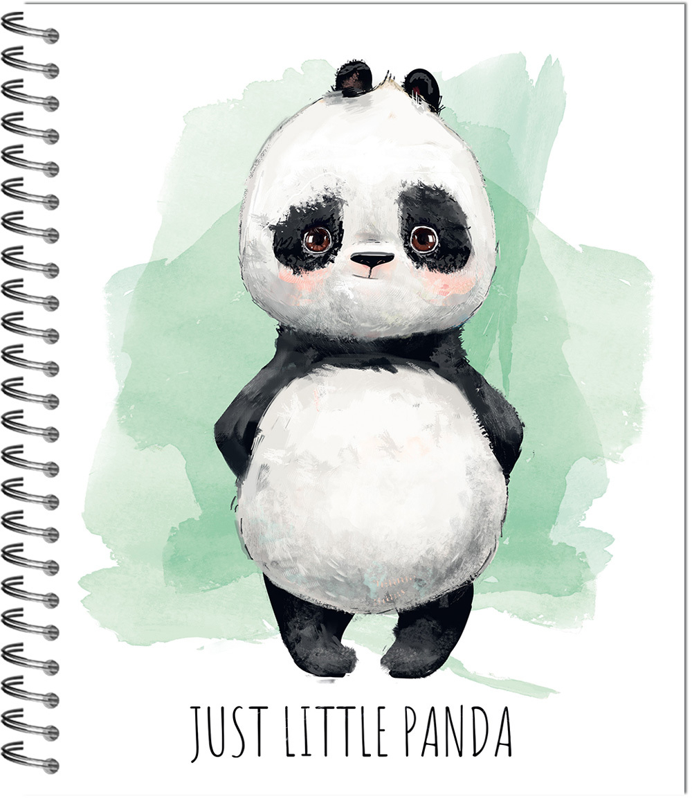 Тетрадь МАЛЕНЬКИЙ ПАНДА 170х203, 48 л. гребень, 4+0+ВД-лак, 4 диз