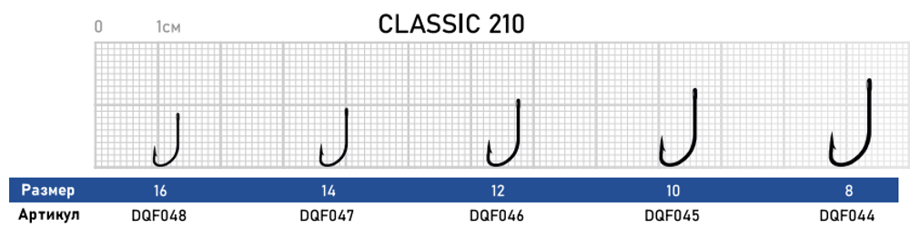 Крючок Dunaev Classic 210 #16 (упак. 10 шт)