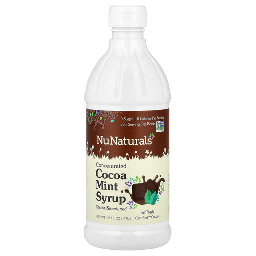 NuNaturals, Концентрированный сироп с какао и мятой, 0,47 л (16 жидк. унц.)