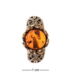 AM-2423 Кольцо «Весенний бал» (латунь, янтарь)