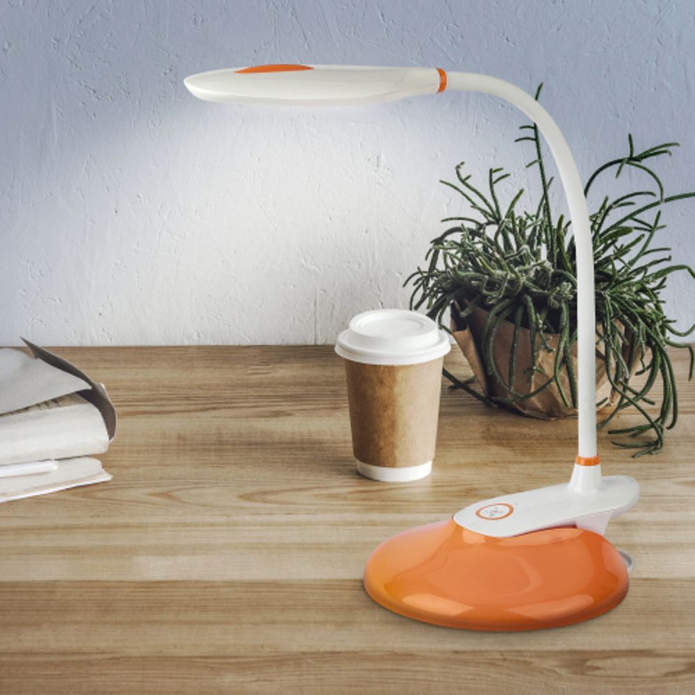 Настольный светильник ЭРА NLED-459-9W-OR светодиодный на прищепке со съемной вставкой-основанием оранжевый | Светодиодные настольные лампы
