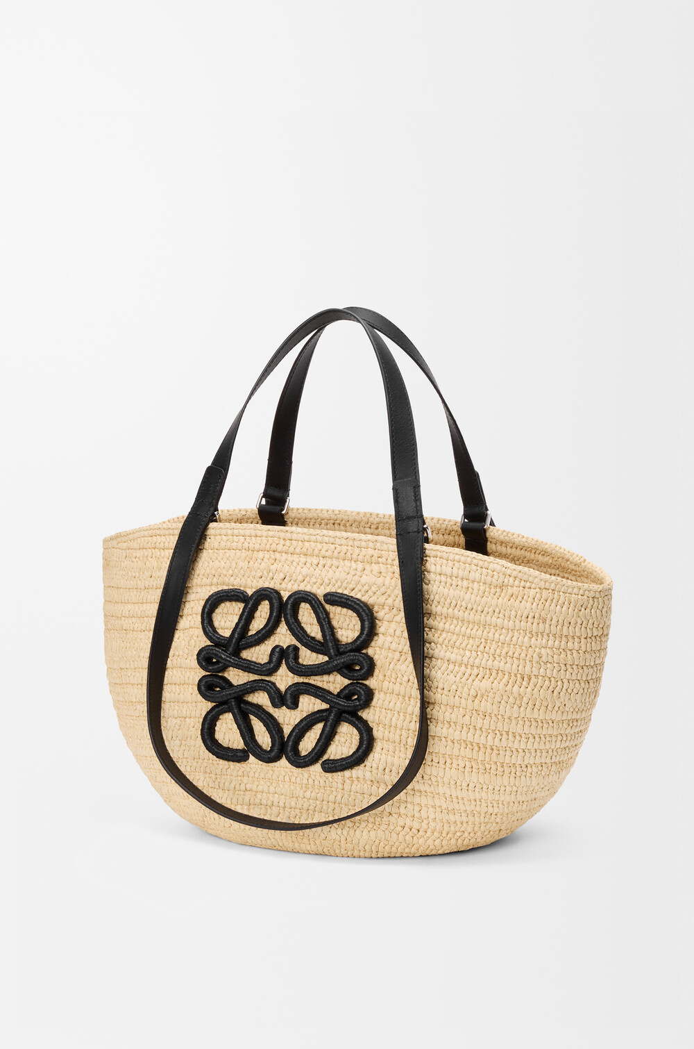 Loewe Средняя сумка-корзина Eclipse из рафии и телячьей кожи, натуральный/черный
