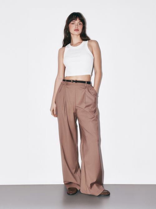 Брюки с поясом на резинке 