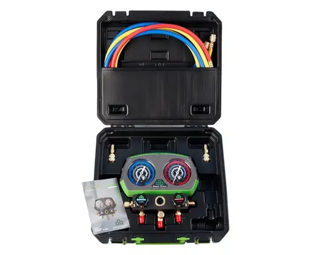 Манометрическая станция Super Stars ST- B280(R22/404/407/410, 2-х вентильный; шланги 1.5м, 55 Bar-1/