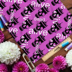 Ткань штапель ядовитые черепа на розовом фоне