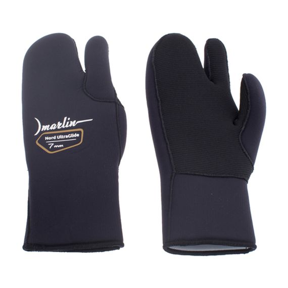 Перчатки трехпалые Marlin Nord Ultraglide 7 мм Черные