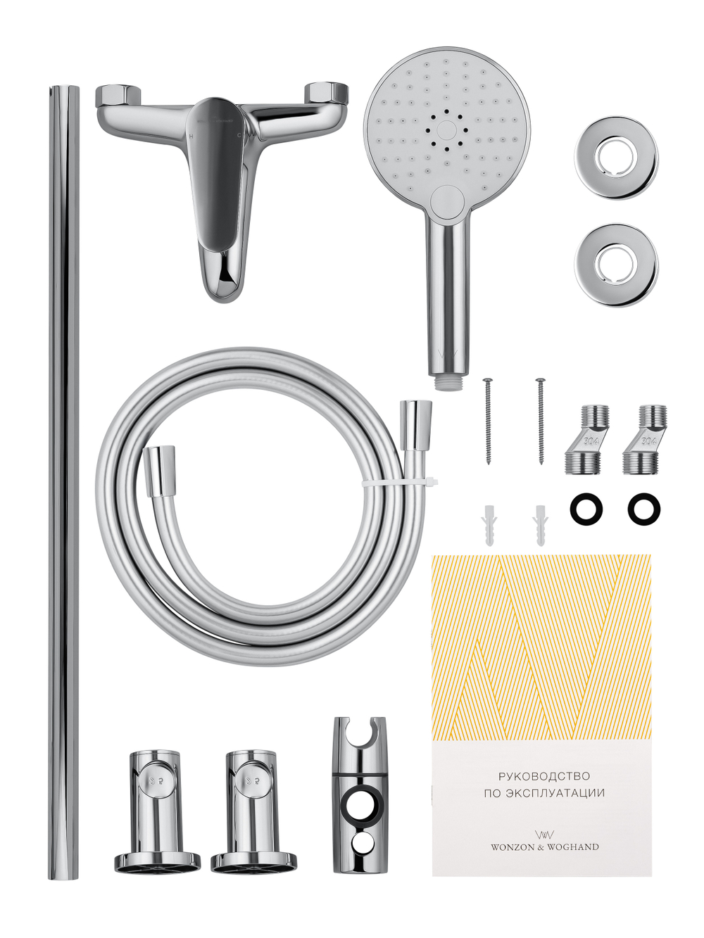 Смеситель для ванны с душевым гарнитуром WONZON & WOGHAND ALFA, Хром (WW-AE3205-CR)