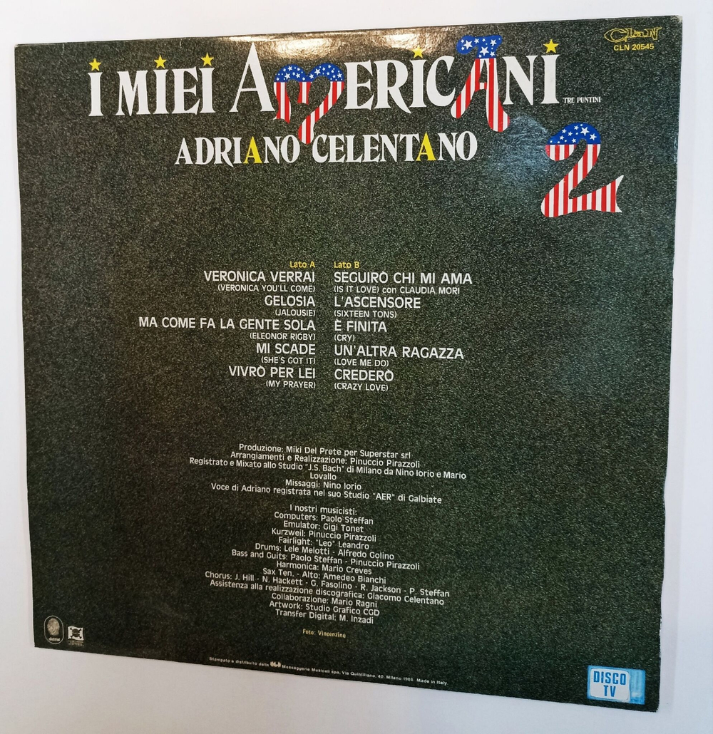 Винтажная виниловая пластинка LP Сборник Adriano Celentano I Miei Americani (Tre Puntini) 2 (Italy 1986)