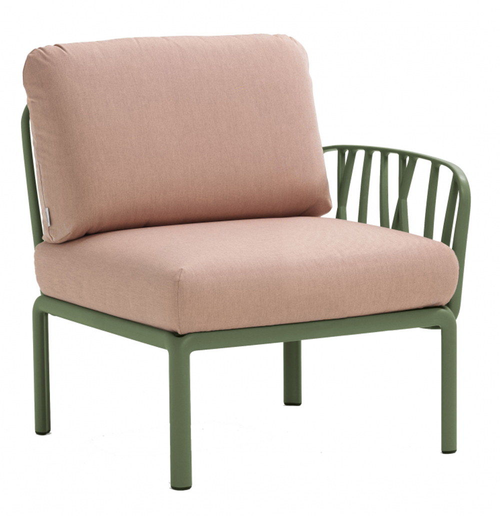 Модуль правый/левый пластиковый с подушками Nardi Komodo Elemento Terminale DS/SX, агава, розовый