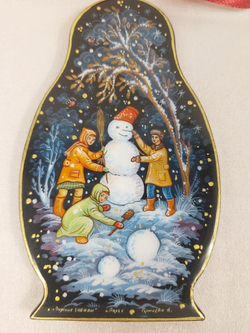 Сувенир "Матрешка" с росписью Палех в подарочном футляре