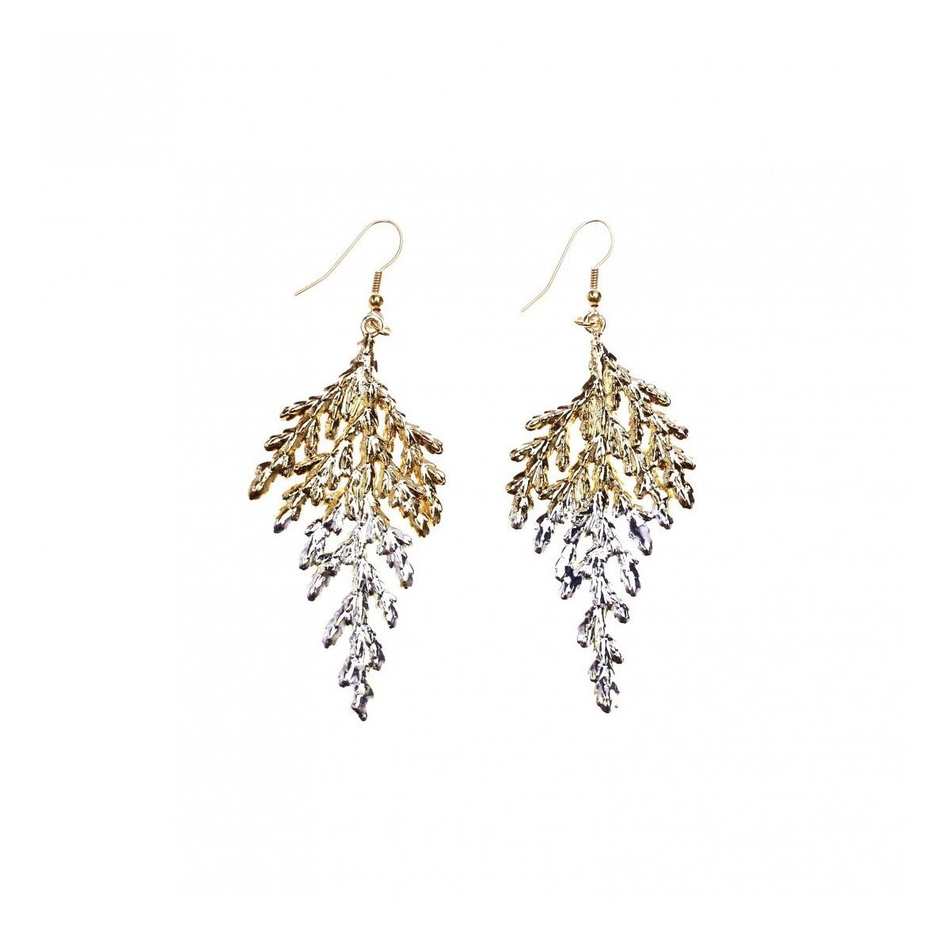 Серьги листья Ester Bijoux Кипарис SK153GAC-G/S BR