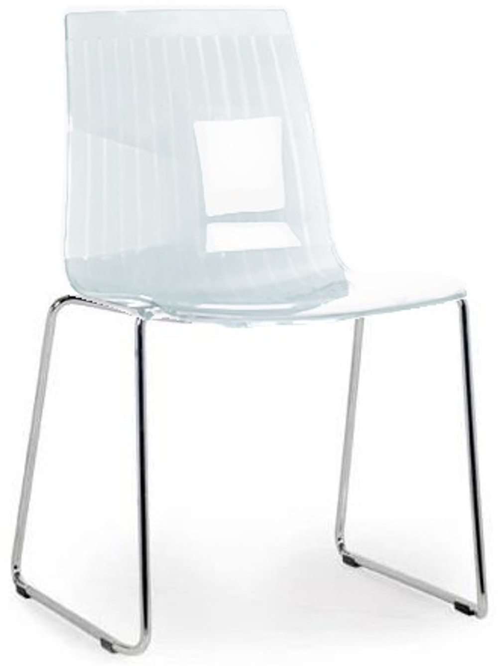 Стул прозрачный на полозьях Papatya X-Treme S Sled, хромированный, прозрачный