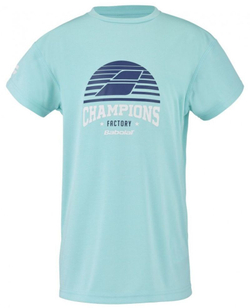 Футболка для мальчика теннисная Babolat Exercise Graphic Tee Boy - небесный