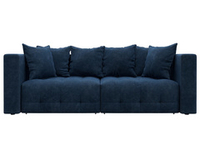 Диван прямой Лига-052 НПБ, BRUT 11 синий, Велюр, 128767