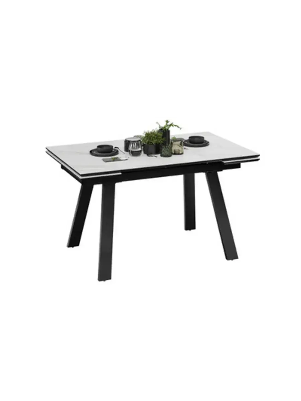 Стол кухонный Керамика белый мрамор 140(200)х85х76 см