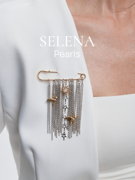 91003046 Брошь Selena Pearls