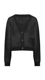 Чёрный кардиган из мохера