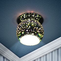 DK88-3 Светильник ЭРА декор 3D звездный дождь G9,220V, 35W, серебро/мультиколор