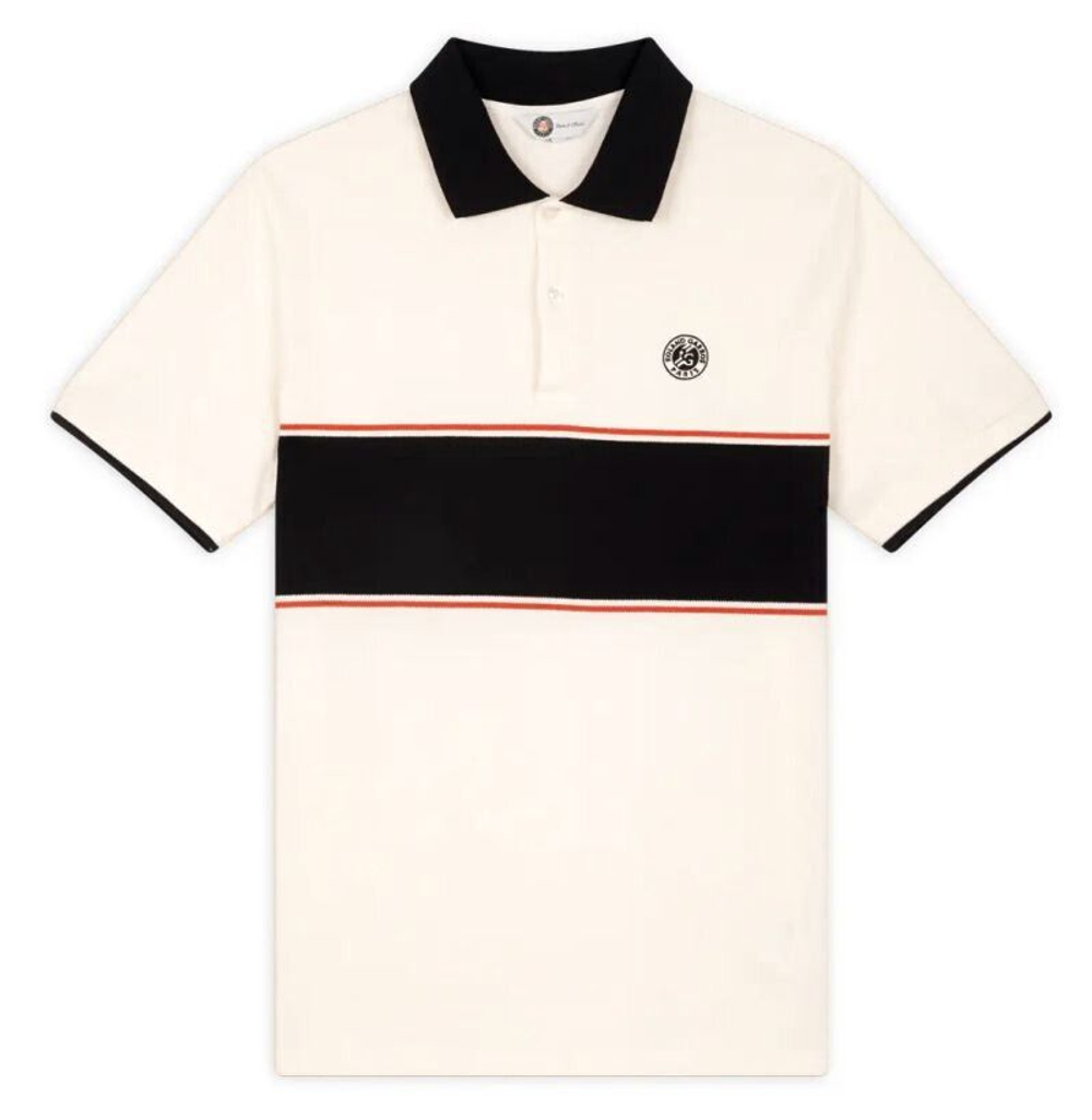 Мужское теннисное поло Roland Garros Heritage Tom Shirt - экрю/темно-синий
