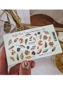 Lucky Rose Слайдеры наклейки для длинных ногтей Foil 063