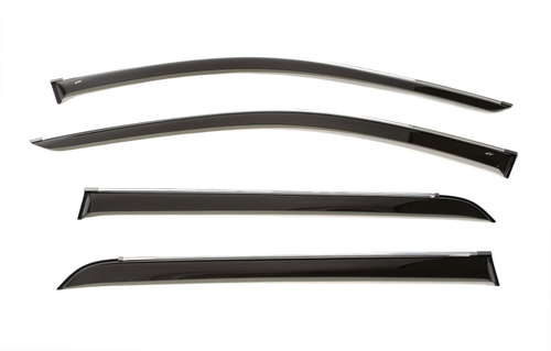 Дефлекторы боковых окон Cobra Tuning на Chevrolet Traverse 2018 хромированный молдинг арт.C33518CR