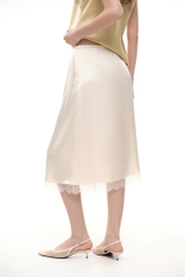 Юбка миди с кружевом (Sunday Skirt), молочная