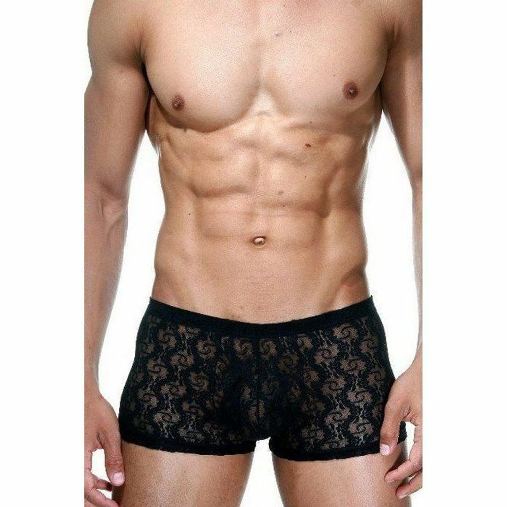 Мужские трусы хипсы черные кружевные La Blinque LB15262