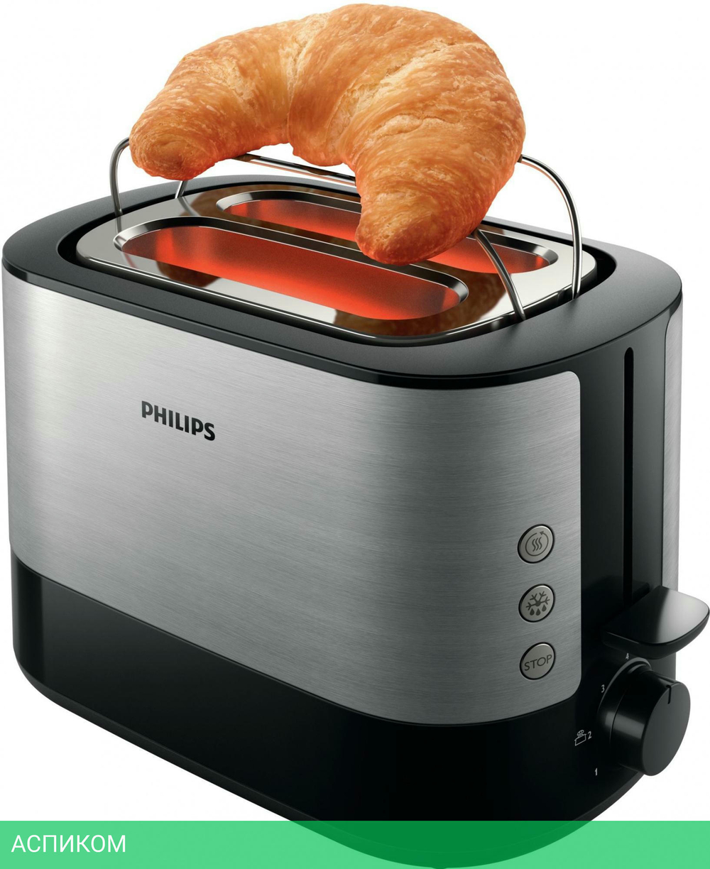 Тостер Philips HD2637/90 черный/серебристый