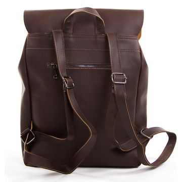 Крафтовый рюкзак из экокожи Тэгу.  Тёмно-коричневый