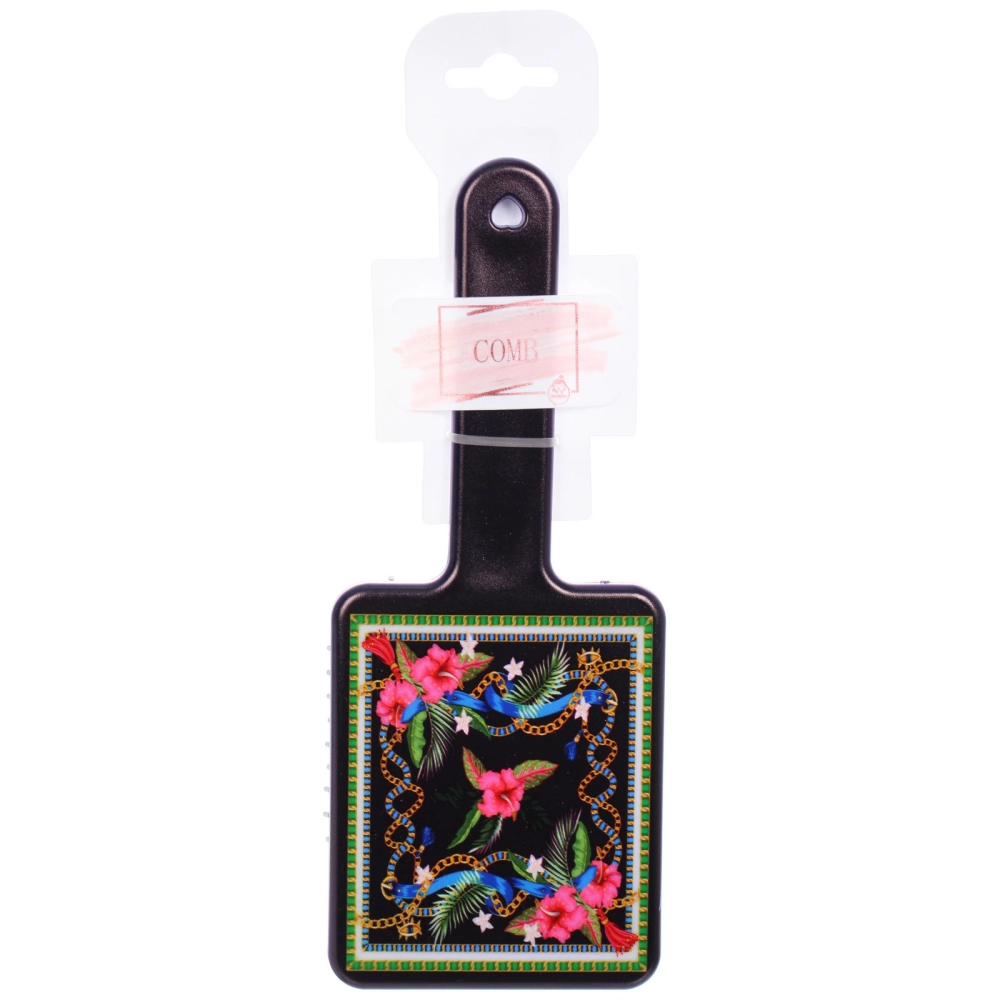 Расческа массажная квадратная форма «КОЛЛЕКЦИЯ ИМАНИ - ЛАНТА», микс 4 дизайна, 22*9см (PVC подвес)