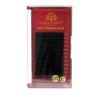 Набор ленточных ресниц Global Fashion микс C 0.15 (красные)