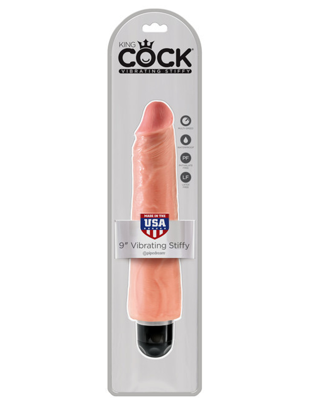 Вибратор King Cock 9 Vibrating Stiffy, телесный (Цвет: телесный)