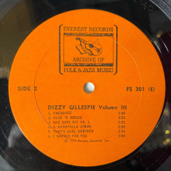 Винтажная виниловая пластинка LP Dizzy Gillespie Volume III (USA 1974) Melancholy Baby