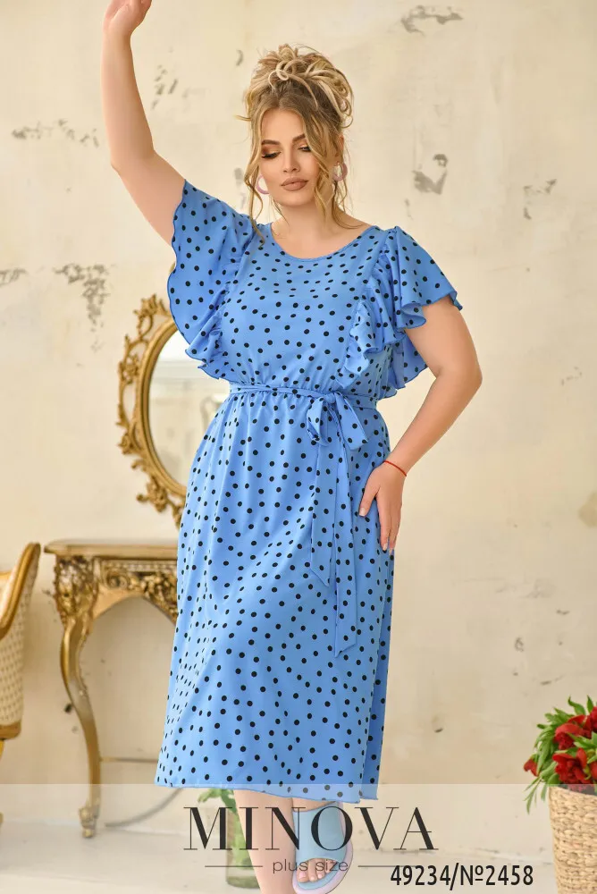 Платье 2458-голубой Minova