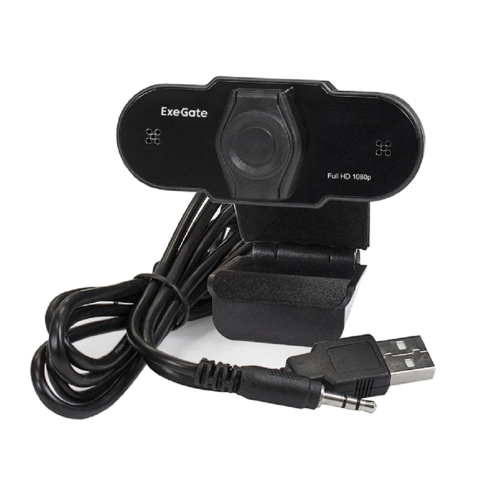 Веб-камера Exegate EX287388RUS Веб-камера ExeGate BlackView C615 FullHD Tripod (матрица 1 / 3" 2 Мп, 1920х1080, 1080P, 30fps, 4-линзовый объектив, шторка, USB, фиксированный фокус, микрофон с шумоподавлением, унив