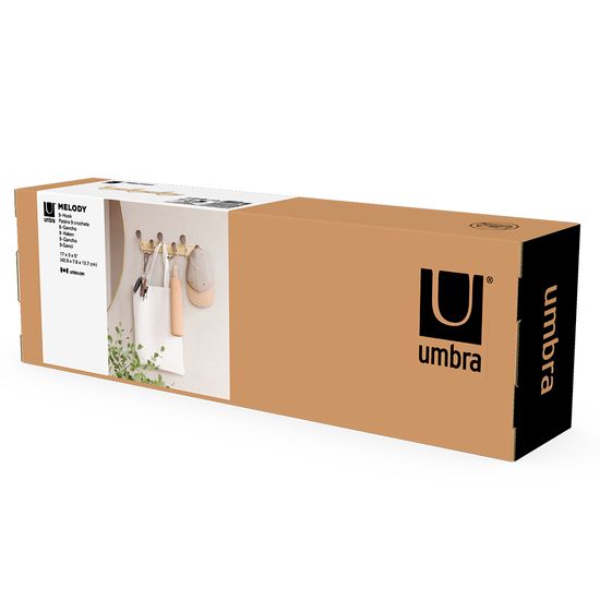 Вешалка настенная melody, натуральное дерево/никель