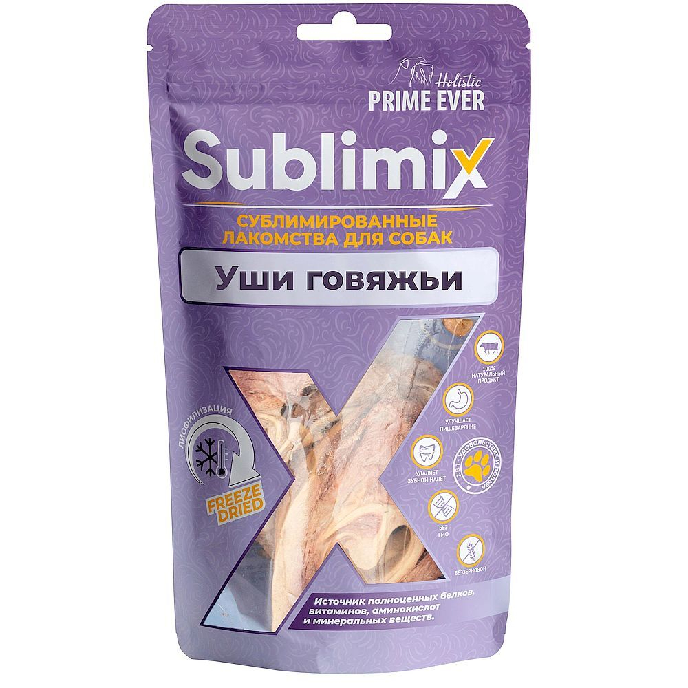 Prime Ever Sublimix Уши говяжьи лакомство для собак 0,05 кг