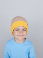 Шапка вязаная хлопковая ТВИНС(Мед, сандал)