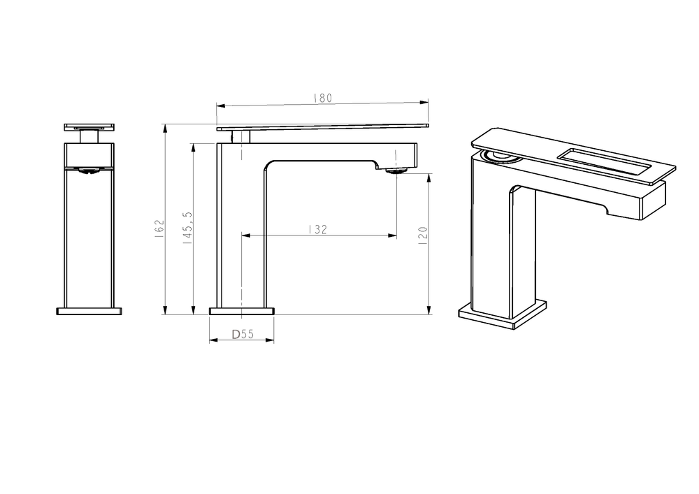 Смеситель для раковины низкий Boheme Q Black