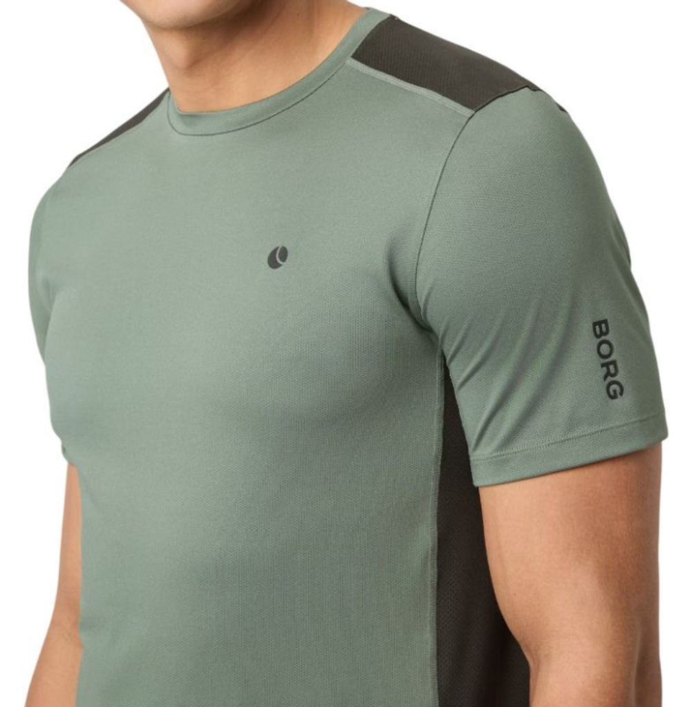 Мужская теннисная футболка Björn Borg Ace Mesh Panel - зеленый