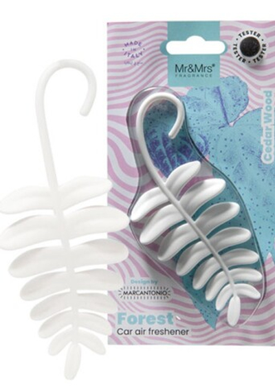 Mr&Mrs Fragrance Ароматизатор для автомобиля FOREST FERN | ЛИСТИК белый в блистере