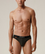 Мужские трусы слипы спорт Atlantic, набор 3 шт., хлопок, тёмно-фиолетовые + чёрные + тёмные хаки, 3MP-094