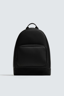 ZARA РЮКЗАК С ТЕКСТУРОЙ, ЧЕРНЫЙ